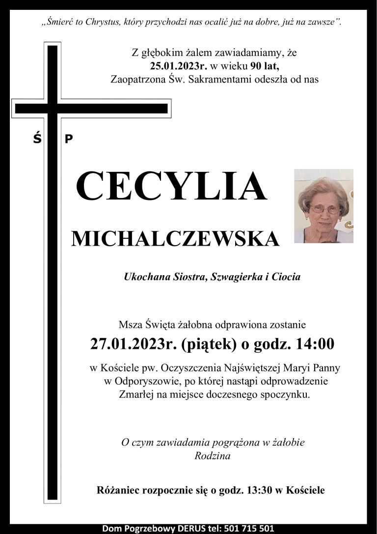Śp. Cecylia Michalczewska