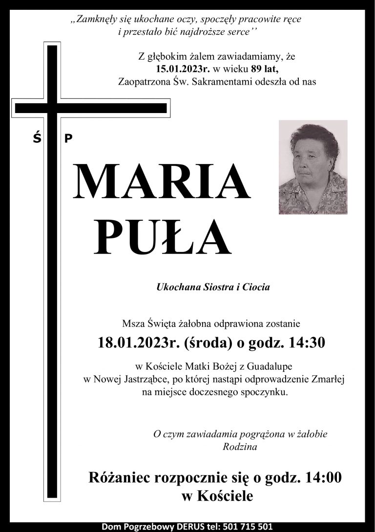 Śp. Maria Puła