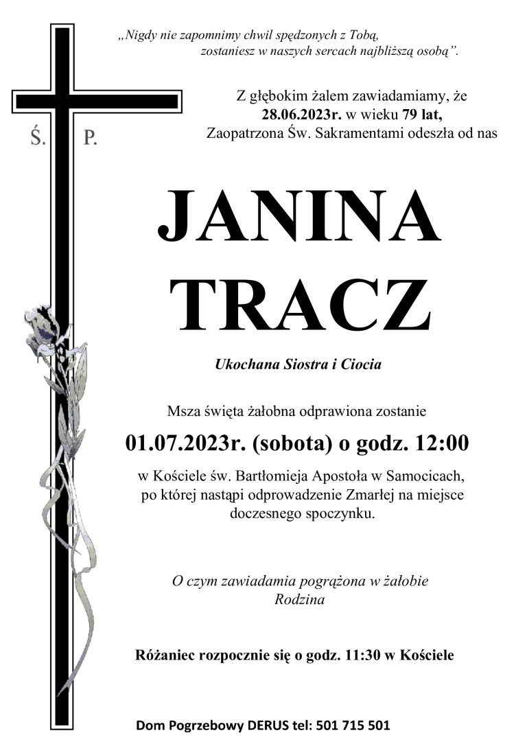 Śp. Janina Tracz