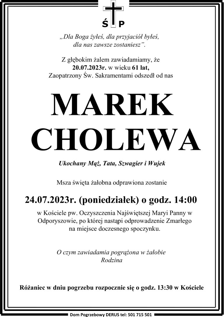 Śp. Marek Cholewa