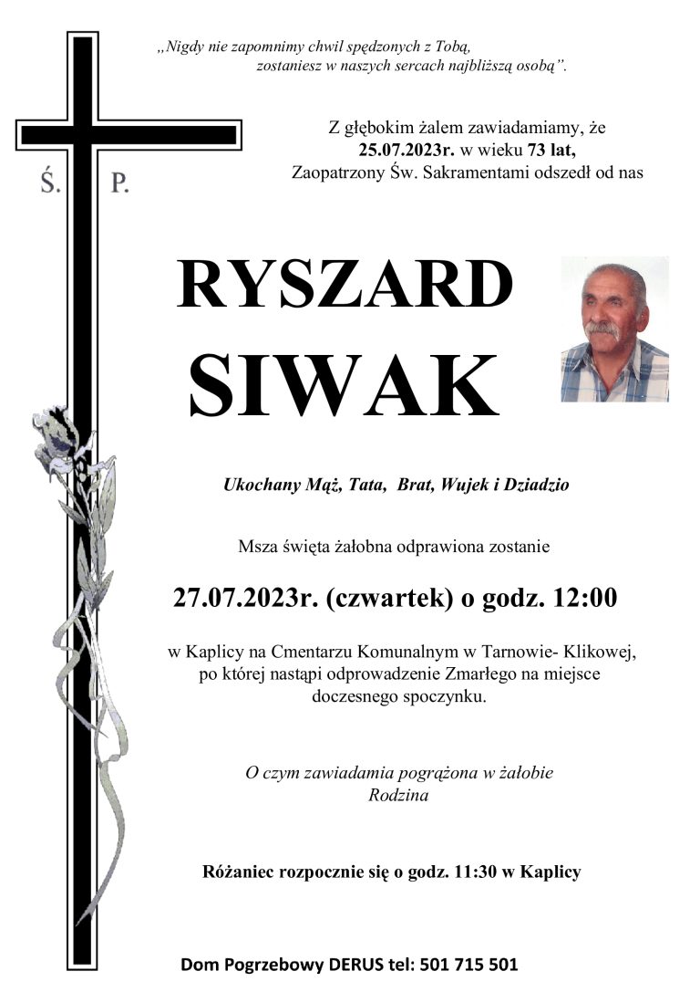 Śp. Ryszard Siwak
