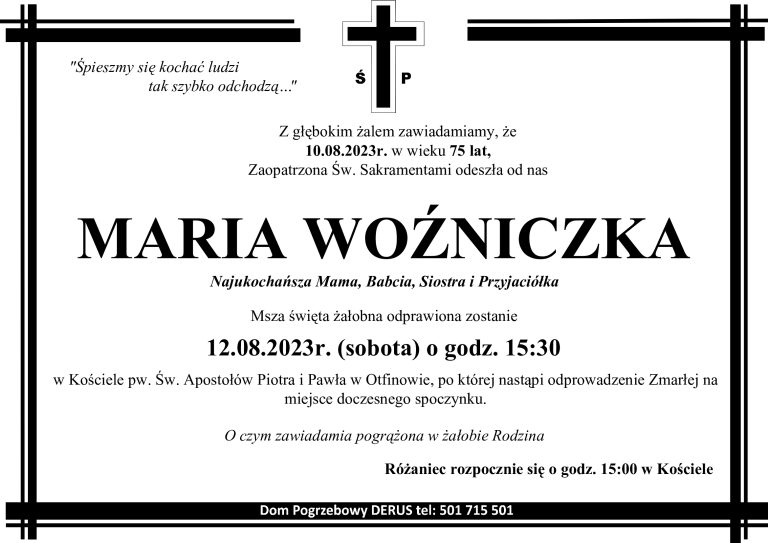 Śp. Maria Woźniczka