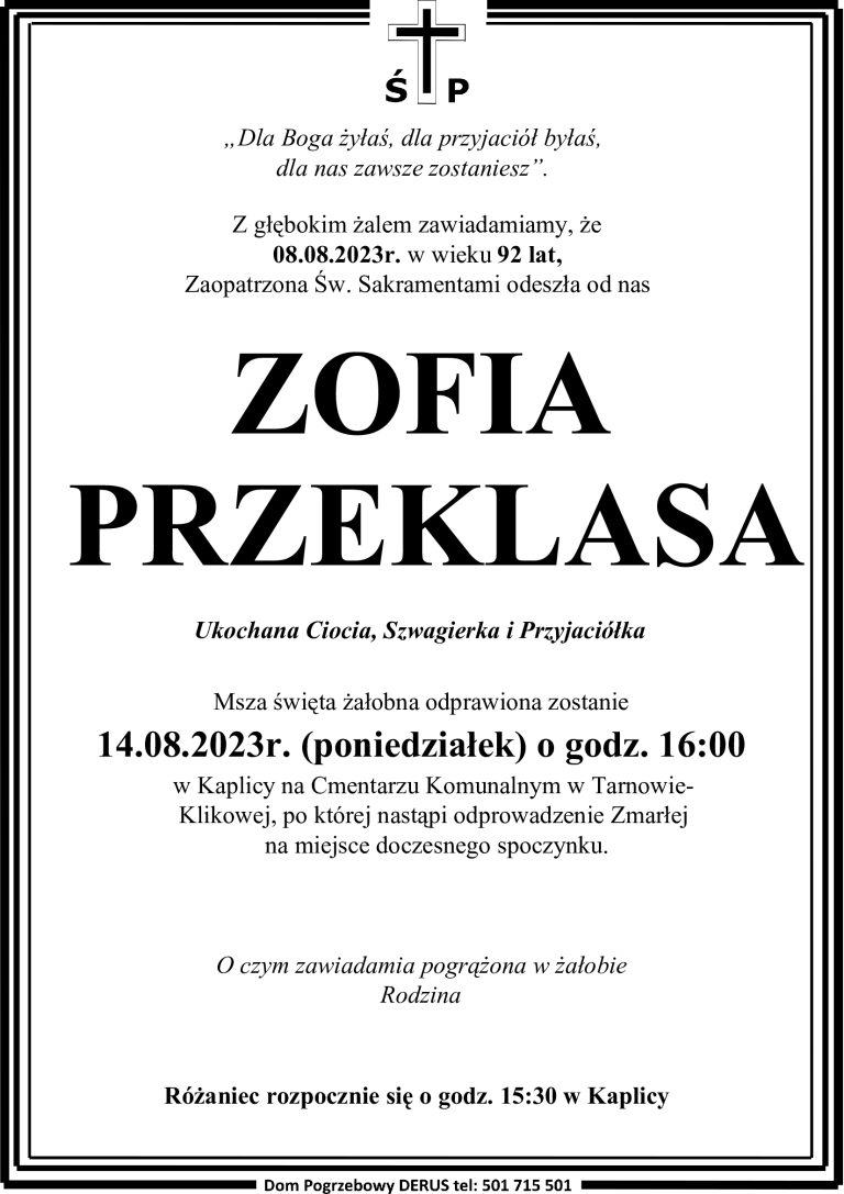 Sp. Zofia Przeklasa