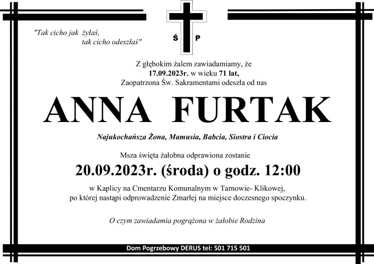 Śp. Anna Furtak