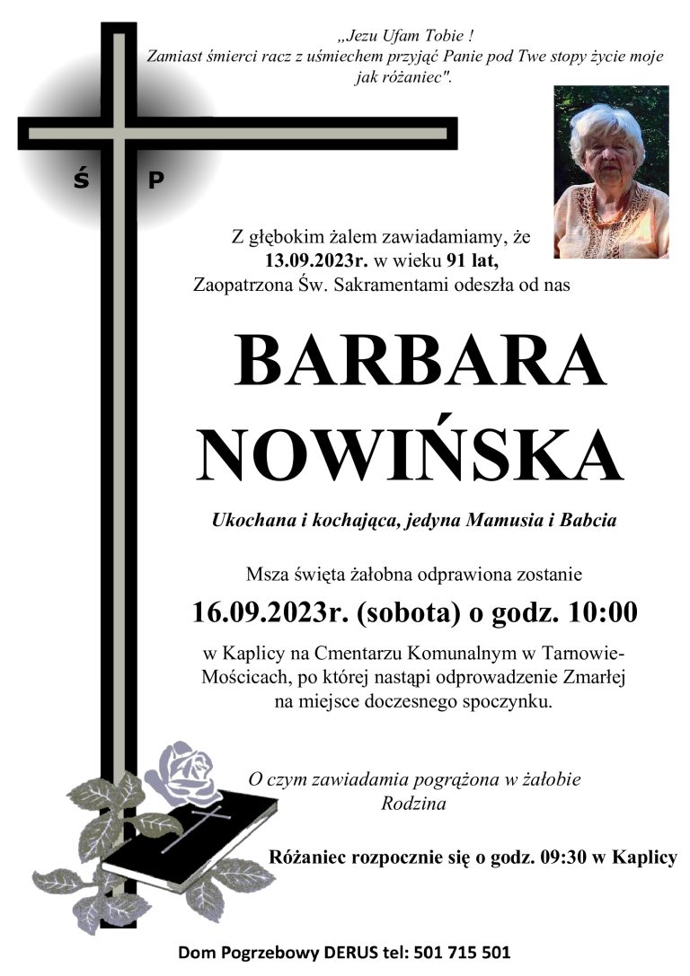 Śp. Barbara Nowińska