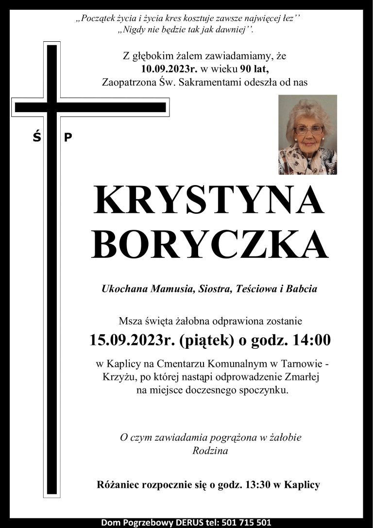 Śp. Krystyna Boryczka