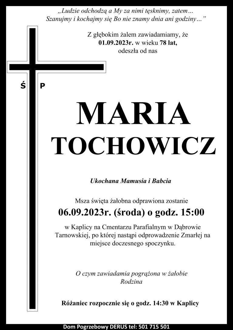 Śp. Maria Tochowicz