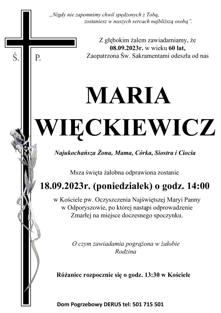 Śp. Maria Więckiewicz
