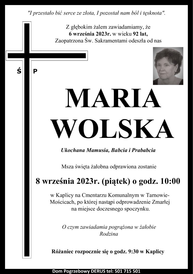 ŚP. Maria Wolska