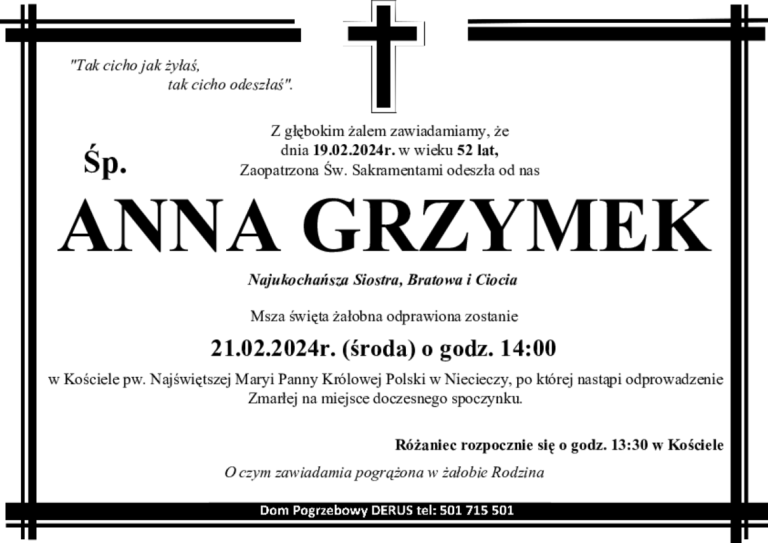 Śp. Anna Grzymek