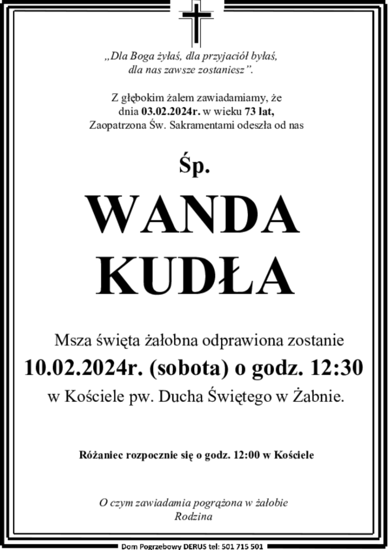 Śp. Wanda Kudła