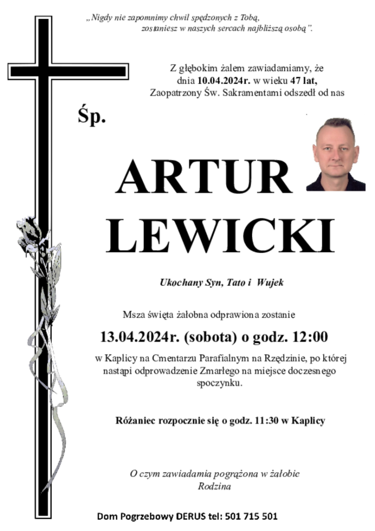Śp. Artur Lewicki