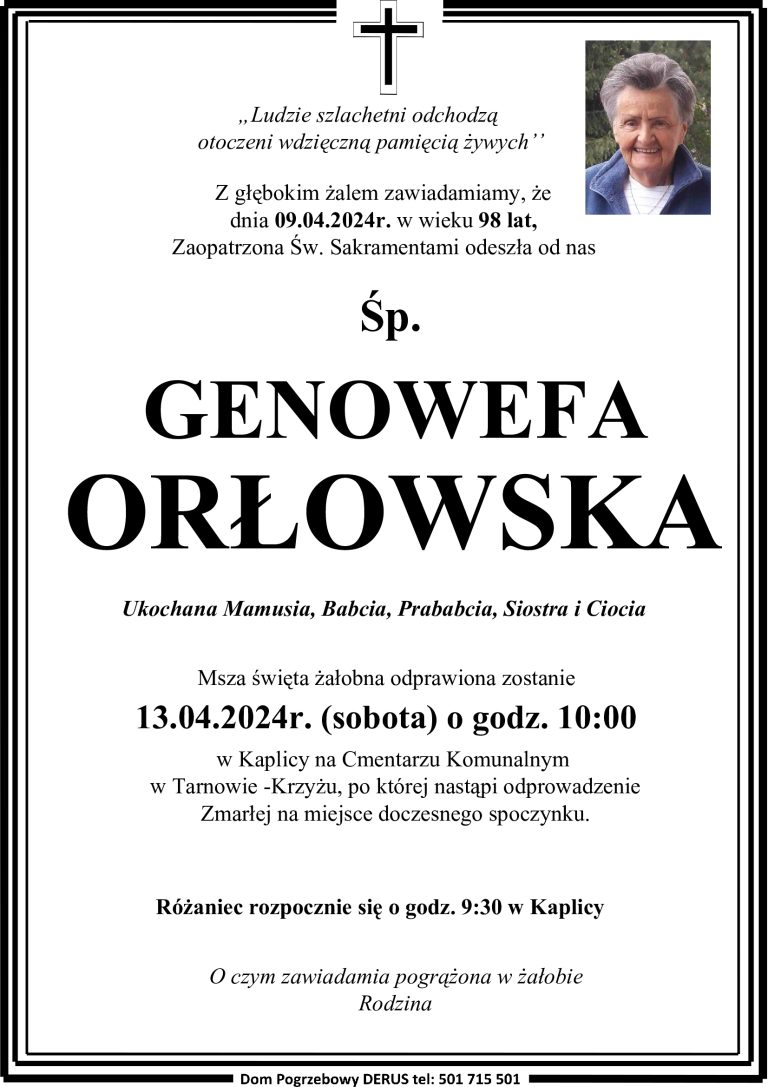 Śp. Genowefa Orłowska