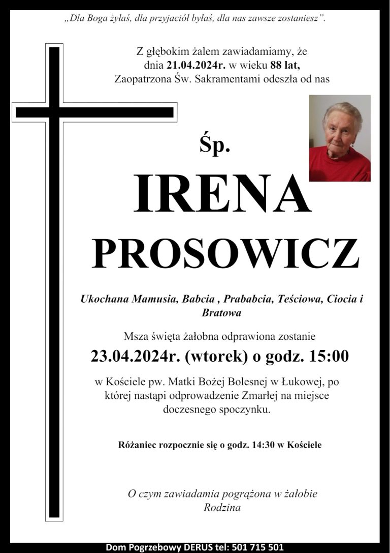Śp. Irena Prosowicz