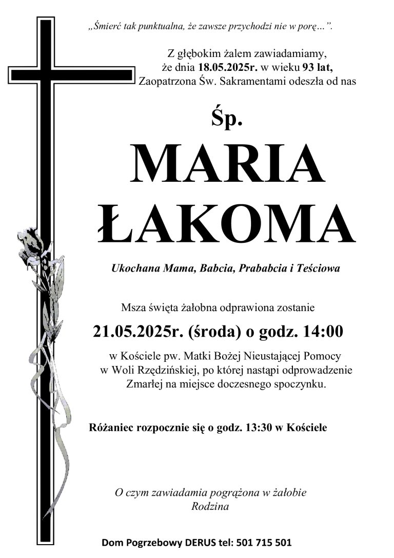 Śp. Maria Łakoma