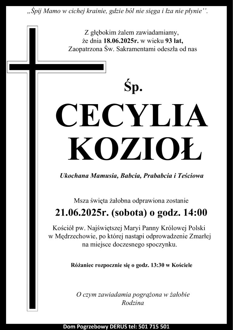 Śp. Cecylia Kozioł