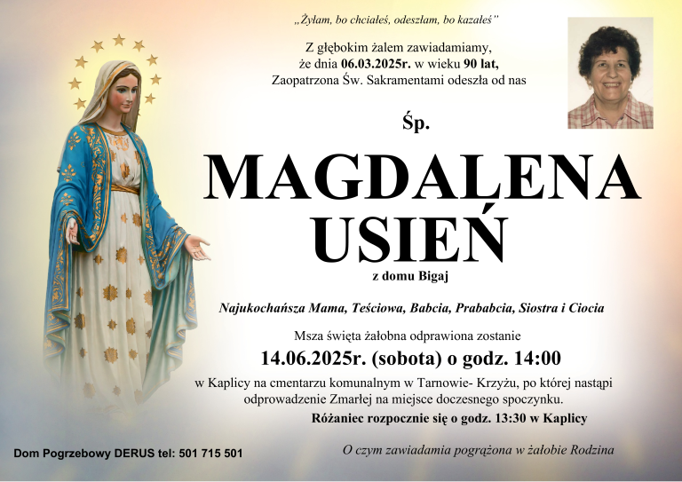 Śp. Magdalena Usień